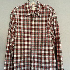 J.Crew Secret Wash Shirting Classic Plaid Button-Down Shirt Size L 100’s 2-Ply